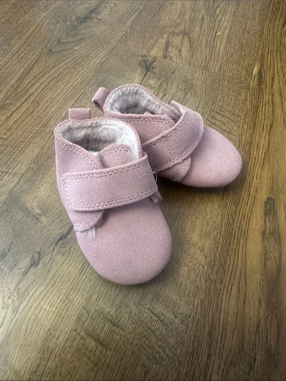 Zutano Baby Shoes Size 6M Pink Suede-Like Fur Lined Bootie